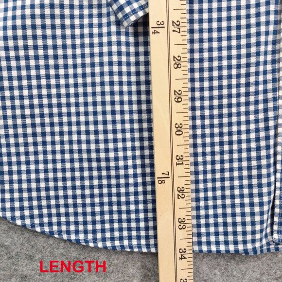 Peter Millar Men’s XXL Blue White Gingham Check Button Down Casual Shirt Preppy - Picture 5 of 8